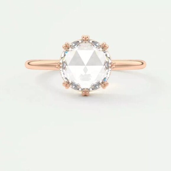 Frank Darling | Billie No. 6 | 18k Rose Gold and Lab Created Diamond Ring - Picture 2 of 13